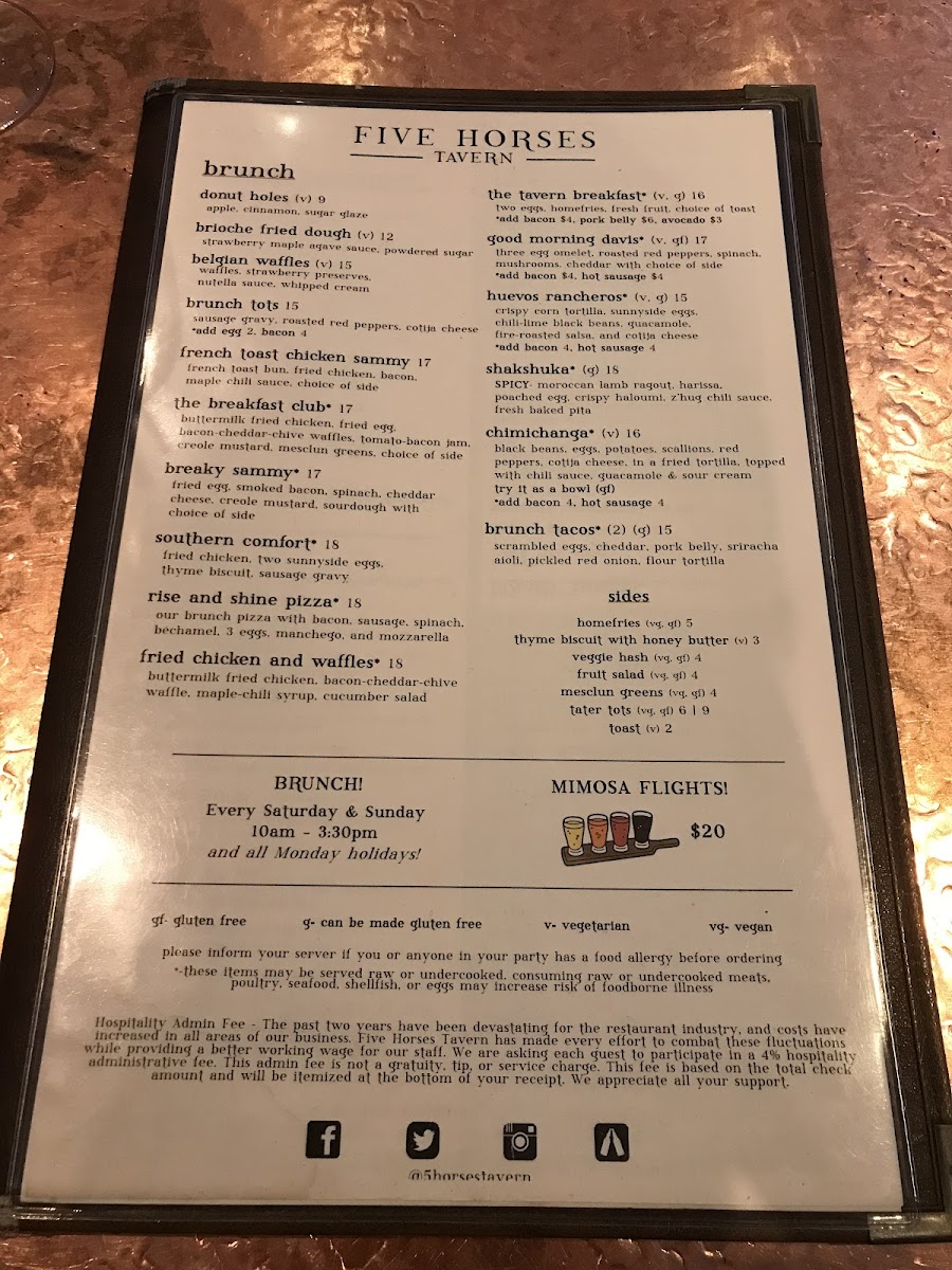 Five Horses Tavern Menu - Image 2