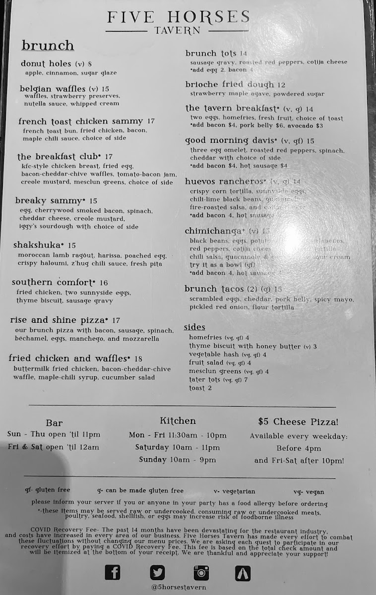 Five Horses Tavern Menu - Image 5